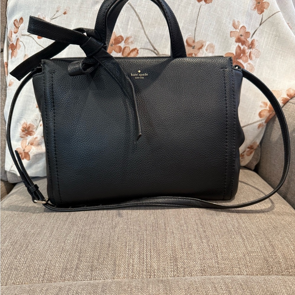 Kate Spade Black Satchel Sleek Minimalist Design